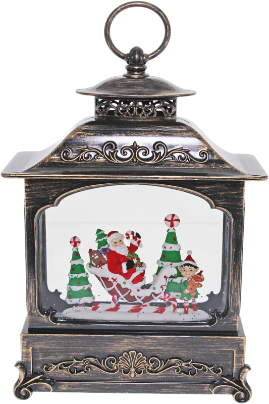 Music W-S Lantern Santa Sleigh 27184