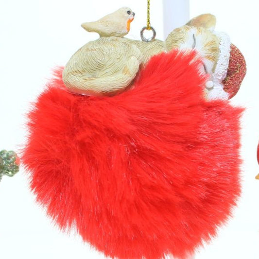 Christmas Cat on Pom Pom Decoration 27543b